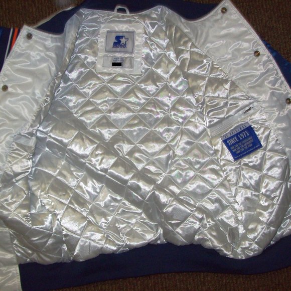 CHICAGO BEARS Starter WHITE & BLUE Jacket 3X 4X - Picture 10 of 12